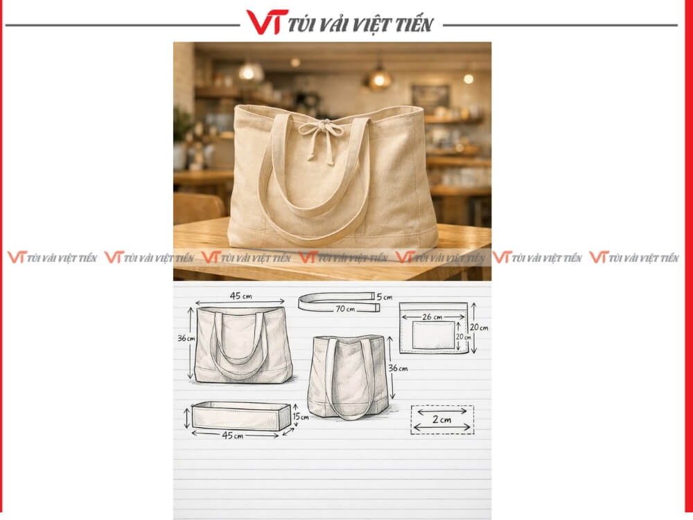 may túi vải bố in logo