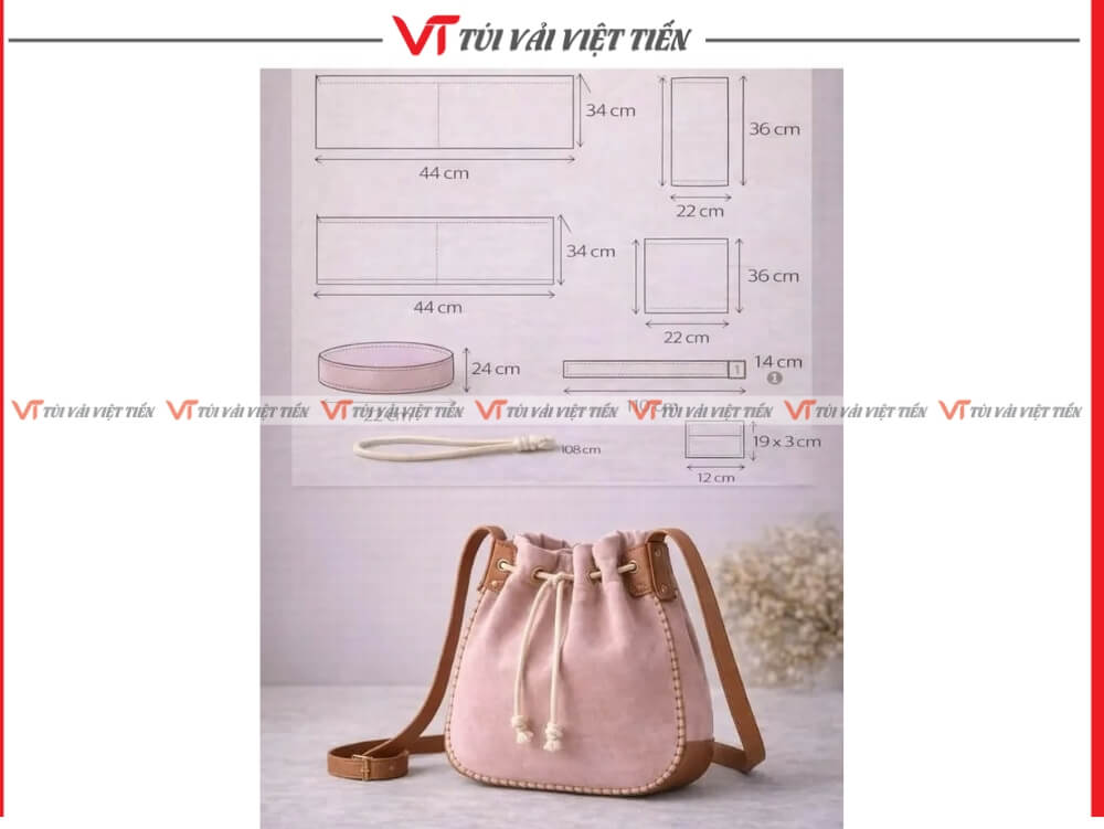 cách may túi vải canvas có dây kéo