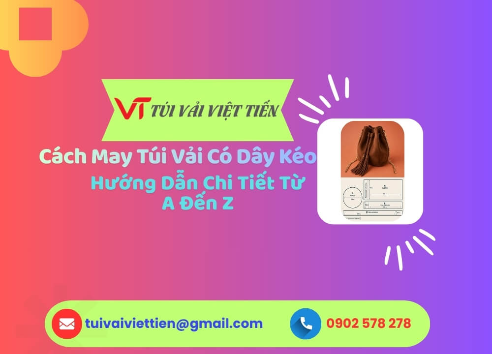 cách may túi vải có dây kéo